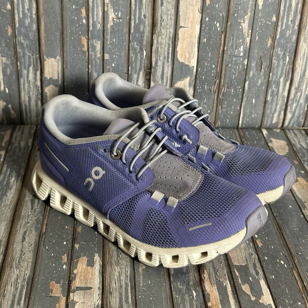 On Running Purple and Gray Women's Athletic Shoes